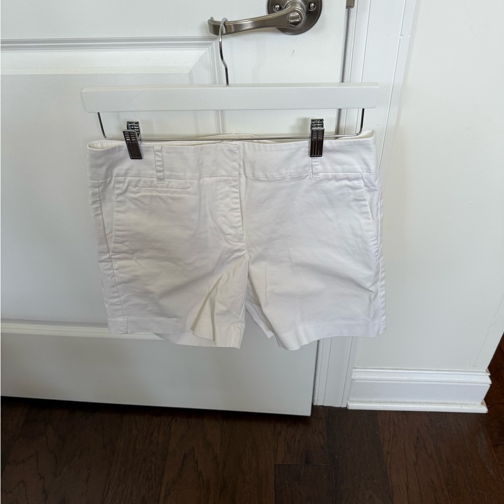 Ann Taylor White Bermuda Shorts Cotton Blend